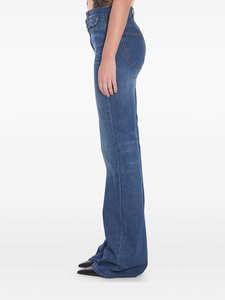 Özel yüksek bel kadın alevlendi kot sıska Fit nefes Denim giyim mavi bayanlar için - Product Image 2