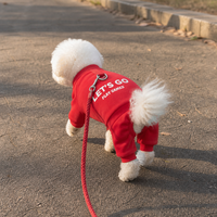 Ensemble sweat à capuche et salopette en polaire douce et confortable pour chien, tricoté chaud pour l'hiver avec anneau en D pour laisse, pour petits chiens