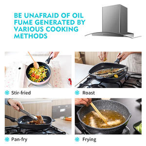 Nouveau Style électrique ventilé extracteur cheminée <span class=keywords><strong>cuisine</strong></span> cuisinière appareil <span class=keywords><strong>hotte</strong></span> mural en verre trempé boîtier ménage - Product Image 4