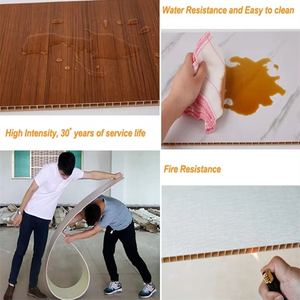 나뭇결 무늬 모던 몰 PVC 천장 패널 6-10mm 보드 스트립 (인테리어 장식용) 20/25/30cm 폭 내화 방수 - Product Image 5