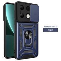 Pour Redmi Note 13 5G étui robuste de qualité militaire lentille de protection protège anneau en métal béquille support de montage de voiture téléphone couvertures arrière