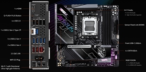 เมนบอร์ดเกมมิ่งสำหรับเดสก์ท็อป New B850M PRO WIFI7 Micro-ATX รองรับ DDR5 AM5 รุ่น B850 - Product Image 6