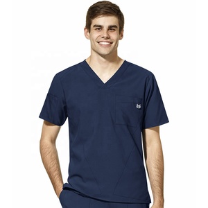 Bon prix Standard hommes col en V à manches courtes hôpital chirurgien médecin gommage uniforme haut - Product Image 6