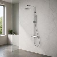 Système de douche thermostatique moderne en acier inoxydable 316 sans plomb, montage mural apparent, mitigeur de baignoire, vente directe usine pour hôtels