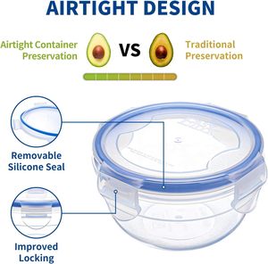 Conteneur de stockage écologique personnalisé, hermétique, rond, transparent pour aliments et légumes - Product Image 2