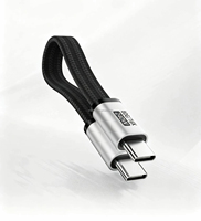 Câble de données magnétique double Type-C 240W à charge rapide, transmission 80G, projection d'écran, 18CM, conducteur en cuivre pur tressé