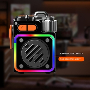 DK06 Mini altavoces portátiles RGB para juegos Durable BT5.4 Altavoz de metal inalámbrico Subwoofer con efecto de luz para reproducción de música al aire libre - Product Image 3