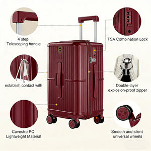 Ensembles <span class=keywords><strong>de</strong></span> bagages <span class=keywords><strong>2</strong></span> pièces, bagage à roulettes <span class=keywords><strong>de</strong></span> 26 pouces, valise rigide 30/70, bagage <span class=keywords><strong>de</strong></span> coffre bordeaux personnalisé - Product Image 3