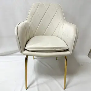 Cadeira de jantar luxuosa de alta qualidade em veludo para cozinha e sala de estar em hotel branco cinza estofados simples