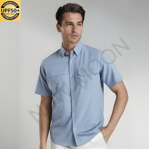 เสื้อเชิ้ตผู้ชายแบบสั่งทำพิเศษ ป้องกันแสงแดด UPF 50+ เสื้อเชิ้ตทำงานแบบติดกระดุม เสื้อตกปลา เสื้อเชิ้ตแขนสั้นสำหรับกิจกรรมกลางแจ้ง เสื้อตกปลาผู้ชาย - Product Image 3