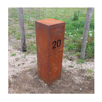 Boîte aux lettres verrouillable, en acier robuste, poteau de courrier décoratif moderne pour villas
