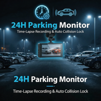 4K Çift Kameralı Ön ve Arka 1080P Dahili WiFi GPS AI ADAS Araç Kamerası 3" IPS 24 Saat Park Monitörü DVR Video Kaydedici