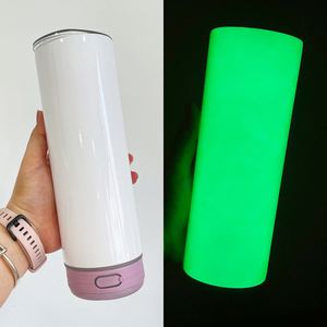 Gobelet musical lumineux à double paroi de 20 oz, blanc, pour sublimation, avec haut-parleur intégré, pour transfert par sublimation - Product Image 5