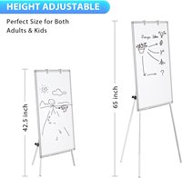 Tableau blanc pliable 60x90 avec trépied en métal chevalet support tableau blanc magnétique pour salle de classe scolaire