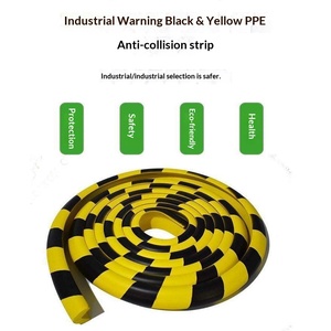 NBR zelfklevende reflecterende golfvormige geel-zwarte anti-botsingswaarschuwingsstrip garage industriële nitrilrubber hoekstrip model - Product Image 4