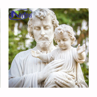 Sculpté à la main grandes Statues de St Joseph en marbre décorations de jardin extérieur moderne usage domestique Sculptures religieuses catholiques personnalisées