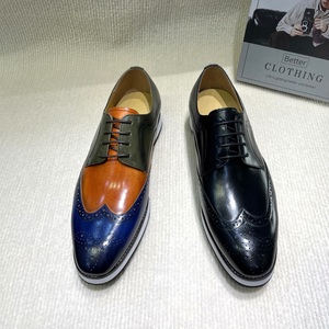 Scarpe eleganti da uomo in vera pelle fatte a mano in vera pelle Casual a punta con lacci per matrimoni in ufficio - Product Image 6