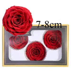 Prix raisonnable hautement compétitif, bouton de Rose au toucher réel, 7-8cm, tête de Rose, Roses préservées durables