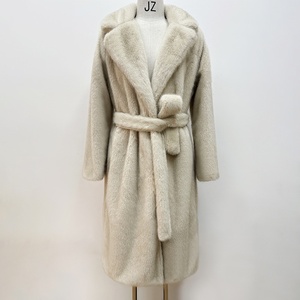 Manteau long de luxe en fausse fourrure pour <span class=keywords><strong>femme</strong></span>, chaud et épais, style décontracté, idéal pour l'hiver, vente en gros, veste d'extérieur - Product Image 2