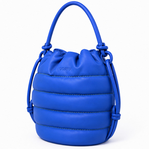 Customized Logo Women PU Leather Bucket Bag Quilted Shoulder <b>Handbag</b> Drawstring Tote Bag Daily Crossbody Purse Fashion Bag - Product Image 4