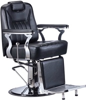 Fauteuil de Barbier au Design Contemporain, Vente Flash, Meuble Commercial avec Poignée en Acier Inoxydable pour Salons de Coiffure