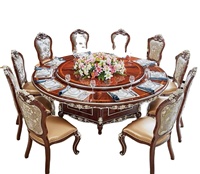 Table de salle à manger rectangulaire de style européen en bois massif doré Royal Classic, grande table de banquet, table de salle à manger extra large