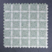 Mosaïque en marbre personnalisée Centurymosaic, mosaïque en marbre vert Ming et onyx blanc, mosaïque de pierres florales pour la décoration des murs et des sols de villas