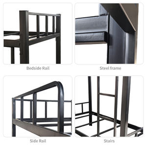 Распродажа, высококачественная черная стальная двухъярусная кровать для школьного общежития, общежития, чердак, современный дизайн для спальни, квартиры - Product Image 3