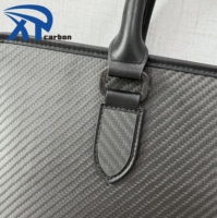 Sac d'affaires en fibre de carbone sergé haute résistance avec poignée en cuir véritable, mallette de bureau formelle pour ordinateurs portables