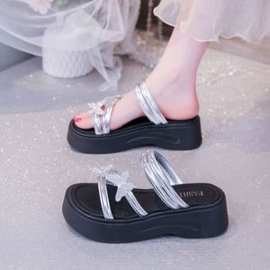Nouvelles Chaussures à Plateforme à Talons Hauts pour Femme, Légères et Pailletées avec Nœud, Idéales pour l'Extérieur en Printemps, Été et Automne - Product Image 4