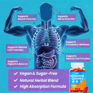 Gomitas de Berberina de Marca Privada/OEM |   Berberina HCl 1500mg + Canela + Cardo Mariano + Cúrcuma |   Sin Azúcar |   60 Gomitas - Product Image 2