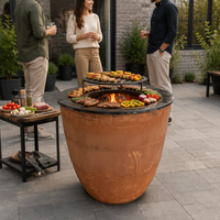 Barbecues robustes pour l'extérieur, foyer extérieur avec roues pour jardin et barbecue