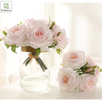 Hoge Kwaliteit Kunstzijde Real Touch Rose Bloemen Boeket Latex Gecoat Faux Wedding Party Verjaardag Decoratieve Bloem Showroom