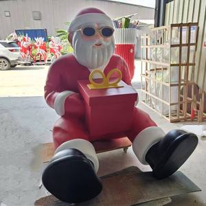 Campanas de Navidad Cinta de color rojo Adornos dorados Decoración de Festival Fibra de vidrio Decoraciones navideñas al aire libre Exhibición - Product Image 6