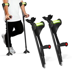 Béquilles en alliage d'aluminium JINDA, capacité de charge de 100 kg, pliables, 12 niveaux réglables, rééducation des fractures, marche assistée - Product Image 2