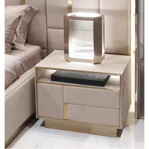 איטלקי עיצוב יוקרה חדר שינה ריהוט סט מודרני מרופד עור שינה מיטה עם מורחב ראש המיטה - Product Image 3