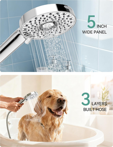 Luxury Filtered Shower Head High Pressure 9 Spray Mode Detachable <b>Abs</b> Handheld Shower Head Hotel Apartment - Product Image 2