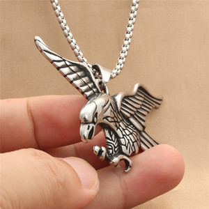 Collier pendentif aigle en acier inoxydable pour homme, style rétro punk, bijou animalier, cadeau 280468 - Product Image 3