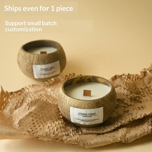 Bougie d'encens en cire de soja luxueuse en coquille de noix de coco, huile essentielle, vente en gros, sur mesure, haut de gamme, souvenirs transfrontaliers pour la maison - Product Image 3