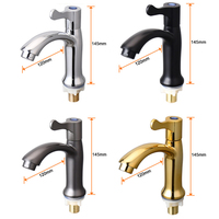 Grifo de lavabo de plástico y acero al por mayor, monomando, de montaje en cubierta, para agua fría, ideal para proyectos de baños públicos.