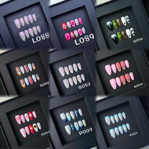 <span class=keywords><strong>Uñas</strong></span> acrílicas de flor de almendra 3D de diseñador hechas a mano, <span class=keywords><strong>uñas</strong></span> de prensa cuadradas <span class=keywords><strong>cortas</strong></span> de estilo francés, 10 Uds., <span class=keywords><strong>Uñas</strong></span> postizas al por mayor - Product Image 3