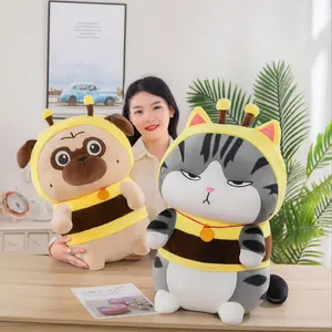 2022 personalizado encantador abeja gato juguetes de peluche almohada peluche suave Animal cojín perro juguete para bebés niños regalos