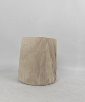 Pot de fleurs en bois massif rustique fabriqué en usine 18x21cm, jardinière en bois de couleur naturelle pour la décoration intérieure et le jardinage
