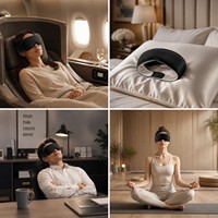 Masque de sommeil lesté 3D pour un sommeil profond en phase REM, masque oculaire occultant à 100 % avec 155 g de micro-billes de verre