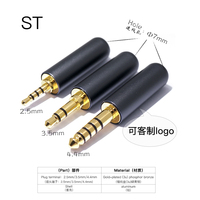 Conectores de Audio AC Chapados en Oro de la Marca ST, Completamente Nuevos, Conector de Cable Jack de 3.5mm, 4.4mm, 2.5mm, Conector para Auriculares, Cortocircuito