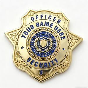 Custom Personalized 2D Shield <b>Badge</b> Hard Enamel Embossed Honor <b>Badge</b> with Cross Fashion Sports Themes for Anniversary Christmas - Product Image 4