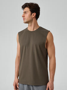 Hot Sale <b>Men's</b> sports vest wide-shoulder modal <b>cool</b> breathable loose waistcoat sleeveless fitness top - Product Image 5