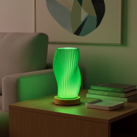 Lampe de chevet/de table moderne minimaliste à effet d'ondulation d'eau, imprimée en 3D, avec éclairage LED USB, intensité réglable et batterie incluse pour chambre à coucher
