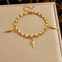Bracelet de perles minimaliste haut de gamme pour femme 2025 – Design géométrique empilé tendance, chaîne et maillons en laiton plaqué or, cadeau bouddhiste