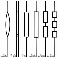 Balustre en acier creux de 1/2 po x 44 po au design double hélice contemporain pour rampes scandinaves à concept ouvert